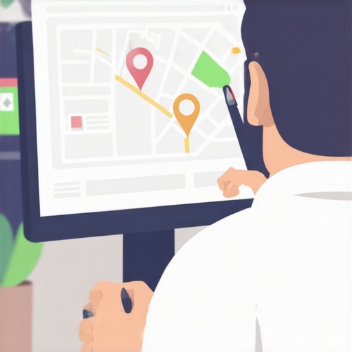 Business owner using SEO tools on Google Maps for local search optimization.
