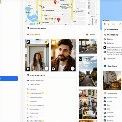 Google Maps profile with photos, reviews, and business details