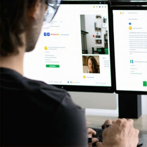 Business owner optimizing Google My Business profile with images and reviews