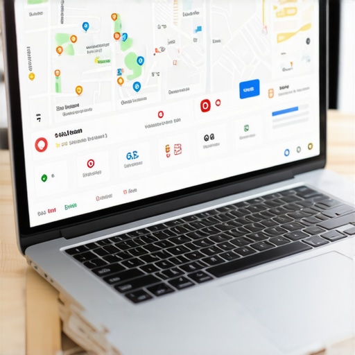 Person analyzing Google Maps and SEO data on a laptop for local search optimization.