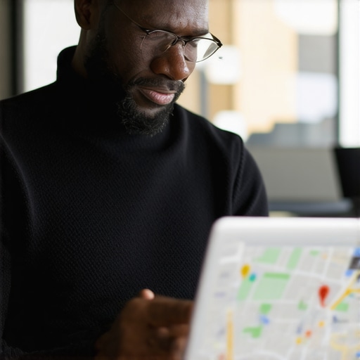 Business owner editing Google My Business listing on a laptop