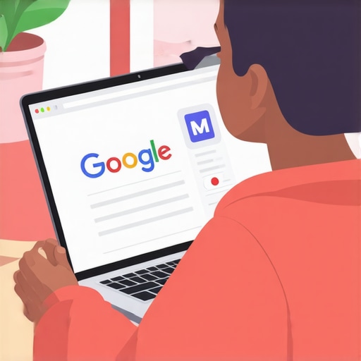 Optimizing Google My Business Profile Business owner optimizing GMB profile on laptop.