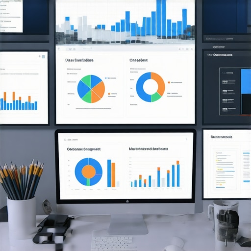 A close-up view of a workspace with screens displaying local SEO analytics and citation management software