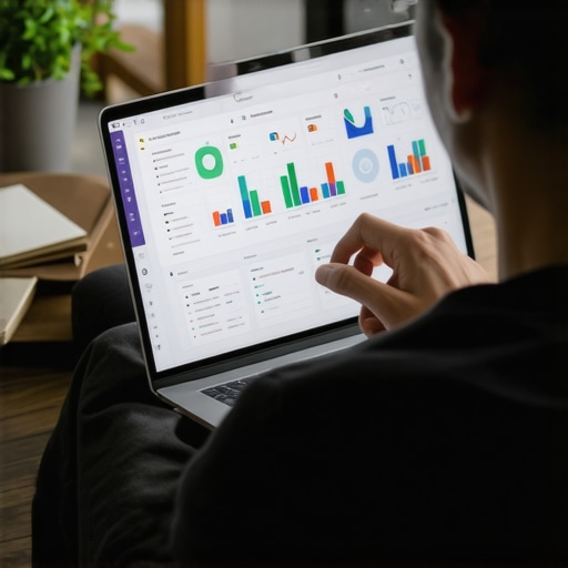 Person analyzing local SEO performance charts on laptop