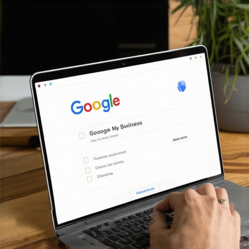 Business owner updating Google My Business with a checklist
