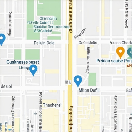 Digital map illustrating local business rankings with markers on a smartphone screen.